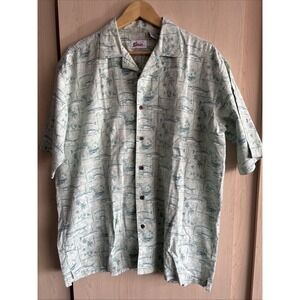 World Wide Sportsman Men's Casual Shirt Size Large Cotton/Rayon Fishing Beach